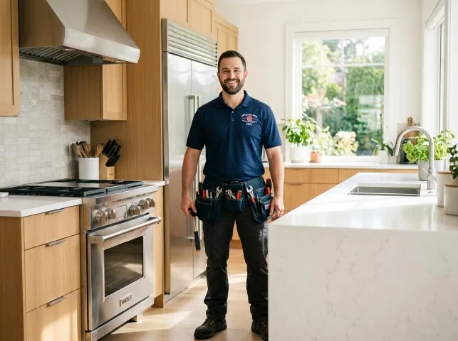 Appliance Repair Hero technician in a Bremerton, WA kitchen after an appliance repair